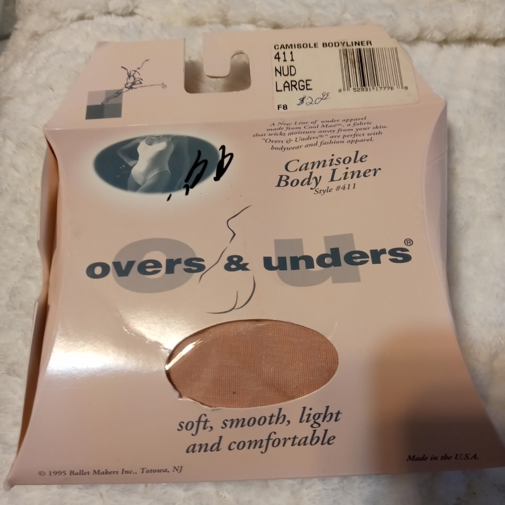 Vintage overs and unders camisole bodyliner nude size large 12-14 NEW #411